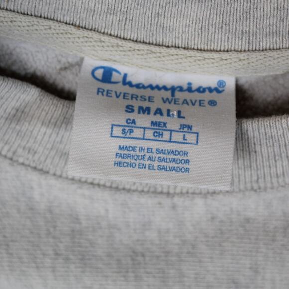 Champion Reverse Weave Sweatshirt Mens Small Gray Embroidered Campus Colligate - Picture 4 of 6